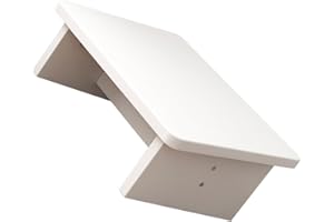 SEWACC Wooden Foot Stool Warm White Office Foot Rest Under Desk Step Tool with Beveled Design for Upright