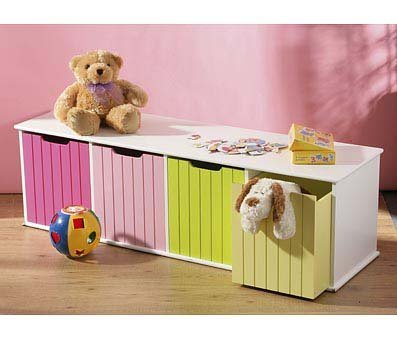 Childrens Toy Box Storage Units 4 Coloured Drawers Amazon Co Uk