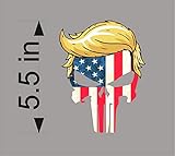 BSG Trump Punisher USA with Hair Window Decal Bumper Sticker Funny pro USA NRA 2A