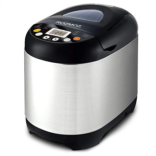 Bread Maker, ROZMOZ 19-in-1 Stainless Steel Bread Machine, 2 LB Programmable Bread Maker Machine Bread Maker, ROZMOZ 19-in-1 Stainless Steel Bread Machine, 2 LB Programmable Bread Maker Machine