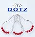 DOTZ Red Roller Shower Curtain Rings - Nickel-Plated Stainless Steel Hooks with Easy Glide Roller Balls | Durable and Polished, Won't Snag or Tear