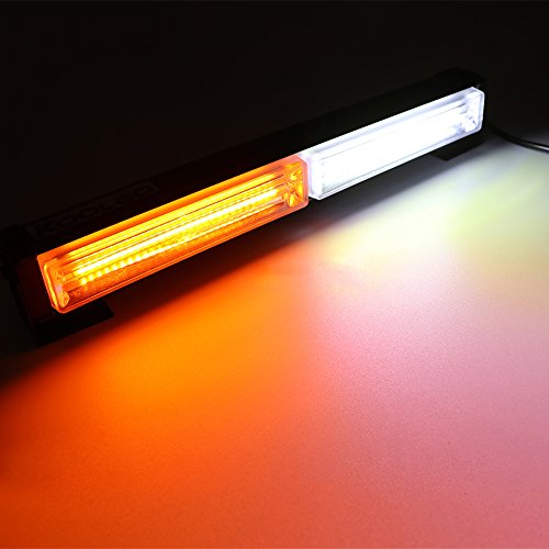 Pulusi 12V 36W Cob Led Strobe Emergency Beacon Hazard Warning Light High Intensity for Car Truck Firework Traffic Advisor Caution(Amber White)