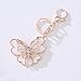 Kissweet Gold Rhinestone Butterfly Keychain For Car Key Ring Purse Bag Pendant Charms (Butterfly-2)