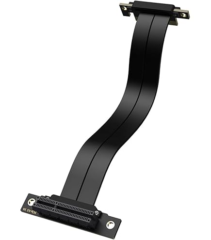 JMT PCIe 4.0 X16 Extension Cable | 32 Gbps GPU Riser Cable, Braided Mesh, Right-Angle For PC Builds & Mining Rigs (30cm)