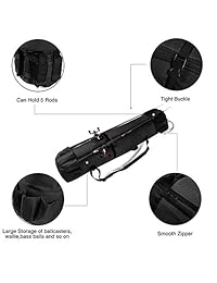 Yakun   Estuche para caña de pescar y carrete de pesca, organizador portátil, bolsa de transporte, duradera, plegable, para cañas de pescar