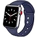 ATUP Sport Band Compatible with Apple Watch Band 38mm 40mm 42mm 44mm Women Men, Soft Silicone Replacement Bands for iWatch Apple Watch Series 4, Series 3, Series 2, Series 1 (Navy Blue, 38mm/40mm-S/M)