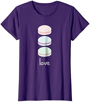 Womens funny macaron shirt french paris eiffel tower france Small Purple