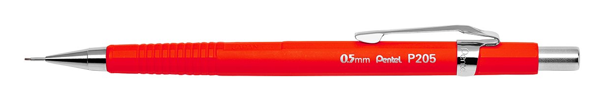 Pentel P205-F Pencil, Red Barrel