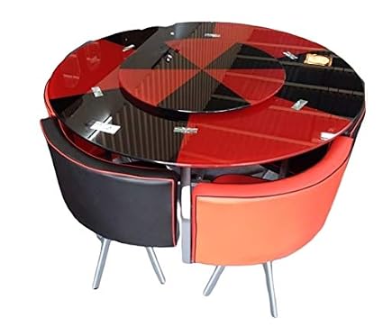 Sk Creation Dining Table Set Red And Black 4 Seater Amazon In Home Kitchen