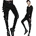 Minibee Women's Harem Patchwork Leather Pocket Punk Style Personalized Pants Black XL
