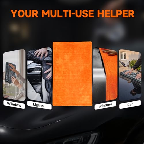 Autreykorn XXL Car Microfibre Cloth (90 x 60 cm) – 1400 GSM Ultra Absorbent Double-Sided Microfibre, for Fast Drying and Streak-free. Perfect for Car, Motorcycle, Boat and Vehicle Detailing