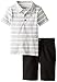 Calvin Klein Little Boys' Light-Gray Striped Polo Top with Short