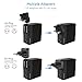 PISEN 4 Port USB Wall Charger, Universal Travel Adapter with US UK EU Foldable AC Plug 20W 5V 4A Total Output for iPhone, IPad, Samsung Galaxy, Nexus, Tablets and Android Smartphones (Black)