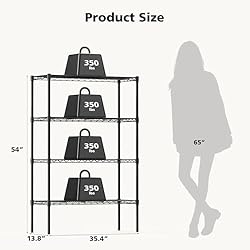 DUMOS 4 Tier Metal Wire Rack Shelf Heavy Duty