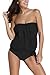 Dokotoo Womens Solid Soft Cup Strapless Tankini With Triangular Briefs