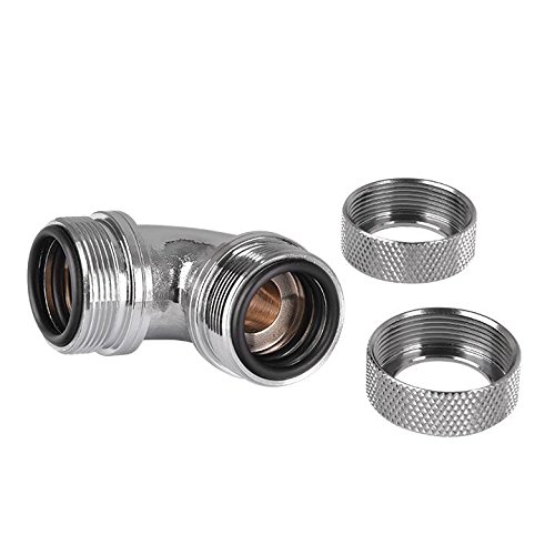 Thermaltake Pacific DIY LCS Chrome G1/4 PETG 16mm (5/8") OD Tube 90 Degree Dual Compression Fitting Cooling - CL-W099-CA00SL-A