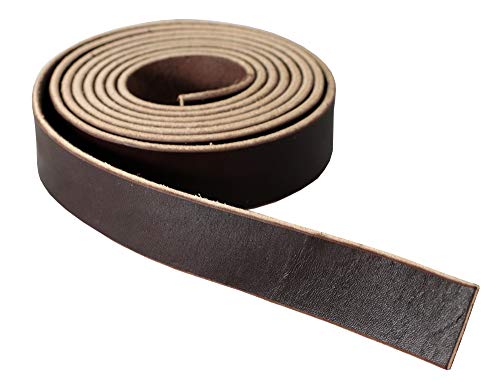 Premium English Bridle Leather Blank Strap, 10-12oz Weight [5/32"-3/16" (4mm-4.8mm) Thickness] - Fully Finished, 100% Leather Strip, Dark Brown, 2" Wide x 84" Long - Thumbnail 3