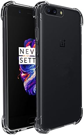 Eazewell Ultra-thin [Air Bag Cushion] Soft TPU Back Cover [Shock Absorption] Unbreak Shield Shockproof Skin Armor Crashproof Bumper Case + 2 PCS 9H Tempered Glass Film Protectors for OnePlus 5