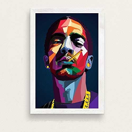 QAZZ Wall Paintings Hip Hop Rapper Star Art Painting Silk Canvas Poster Wall Home Decoration Nipsey Hussle 42X60 cm No Frame