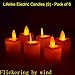 Pack of 6 Realistic Wick LED Flameless Candles Flickering by wind Super Realistic and Lifelike amber lights with 6 Batteries Included FREE!