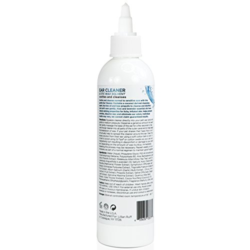 Lillian Ruff Ear Cleaner for Dogs and Otic Wax Solvent with Aloe - Coconut and Lavender Scent - Dissolve Wax and Eliminate Ear Odors with Tea Tree Oil and Bee Propolis - Safe for Sensitive Ears