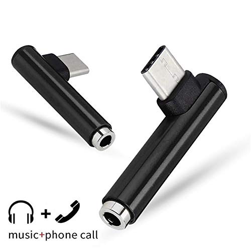 Type C to 3.5mm Audio Adapter, HUIFEN 4 in 1 USB C to 3.5mm Headphone Female Aux Microphone Connector adapter, And Micro USB to USB C Adapter, Compatible with Moto Z, XiaoMi, Huawei,Oneplus 6T (Black) - Thumbnail 3