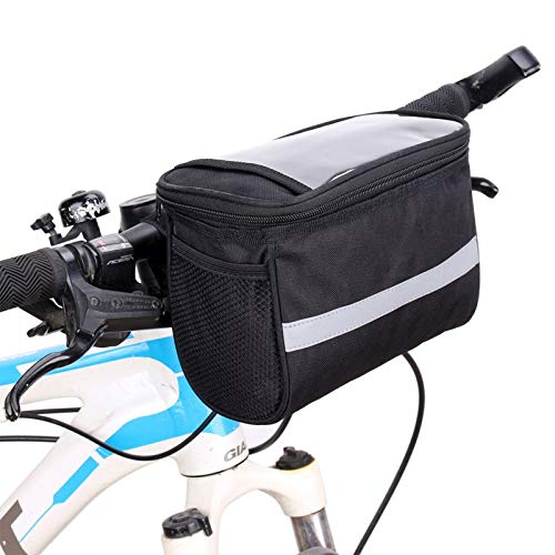 SunTrade Bike Handlebar Bag,Bike Pouch with Reflective Stripe for Outdoor Activity