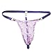 YiZYiF Men's Jacquard Lace See-Through Sissy Pouch Underwear Purple Large