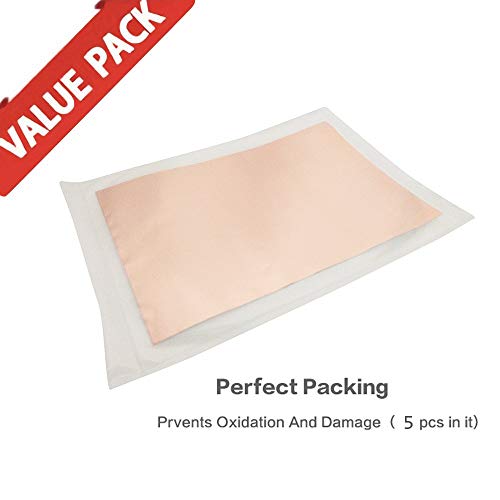 10 Pieces Copper Foil Tape 11.8inch x 7.9inch(30cm x 20cm) with Conductive Adhesive Copper Sheets for Guitar & EMI Shielding, Crafts, Paper Circuits, Stained Glass, Electrical Repairs, Grounding