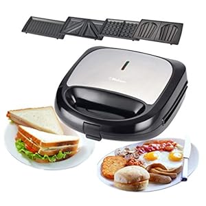 Belaco Sandwich Maker 4 in 1 Sandwich Toaster panini maker Machine Non-Stick Easy Clean triangle waffle maker and shell…