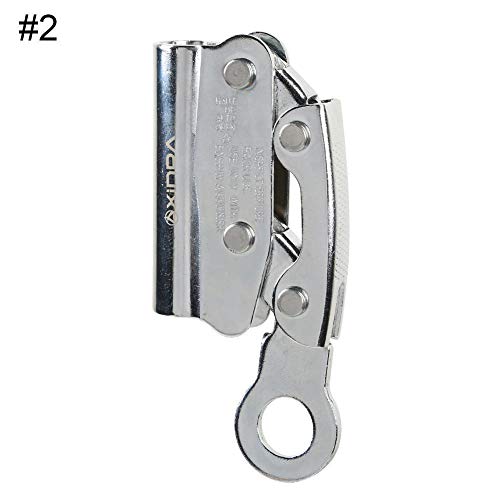 BleuMoo Alloy Steel Climbing Abseiling Safety Shutdown Anti-Fall Anti-Fall Belay Device Self-Locking Device (Round Hole Hanging Point)