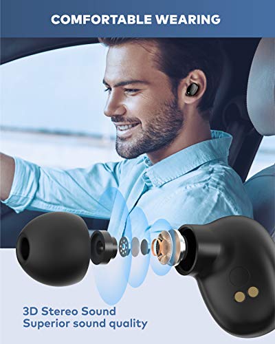 LASUNEY Bluetooth 5.0 True Wireless Earbuds with Charging Case for iPhone Android, Touch Control Waterproof Single-Twins Mode TWS Stereo Headphones with mic, in-Ear Earphones Headset for Sport - Thumbnail 5