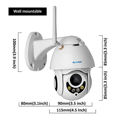 Anakk Outdoor Wireless WiFi Security Camera Pan Tilt HD 1080P IP Camera with Night Vision Motion Detection 3.6mm Lens IP66 Weatherproof for Home Surveillance Baby & Pet - Thumbnail 7