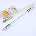 BORN PRETTY 2 Boxes Mirror Powder Gold Silver Pigment for Metal Manicure Glitter with 1Pc Brush Pen