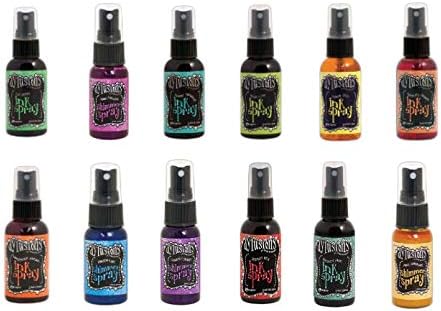 Ranger Dylusions Ink Spray Value Bundle with Bonus Purple Turtle Blending Sticks (12 Bolder & Brighter Collection)