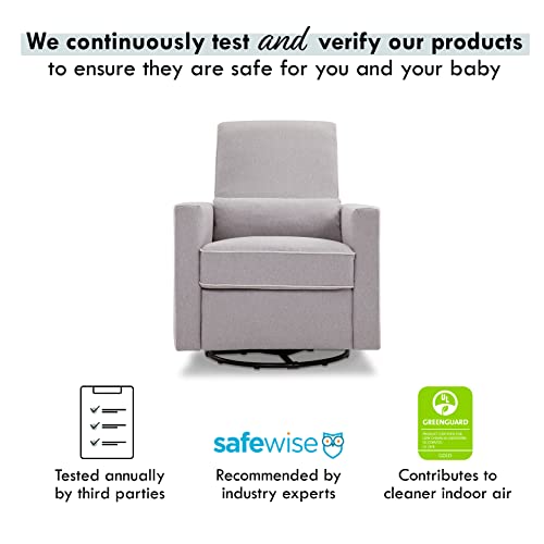 DaVinci Piper Upholstered Recliner and Swivel Glider in Grey with Cream