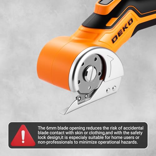 DEKOPRO 3.7 V Electric Scissors for Potatur Cordless Multifunction Cutter Shears – Powerful in Cutting, Ideal for Cardboard, Fabrics, Leather, Carpets and Plastic (Yellow)