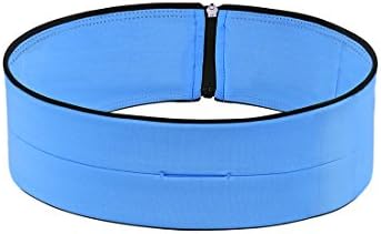 Running Belt for Women Men - Zipper Open Fanny Pack with Invisible Zipper Pocket + Key Ring - Fitness Workout Waist Pack Phone Holder, iPhone 6 7 8 X Plus Pouch for Runner (Blue, S)