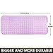 Yimobra Original Bath Tub and Shower Mat Extra Long 16 x 40 Inch, Non-Slip with Drain Holes, Suction Cups, Phthalate Free, Latex and Machine Washable Large Materials, Bathroom Mats Clear Purple