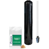 Replacement Water Softener Tank + Pre-loaded 10% Cross Linked Cation Resin and Riser Tube | 9" x 48" - 1.0 Cubic Ft | 32,000 Grain