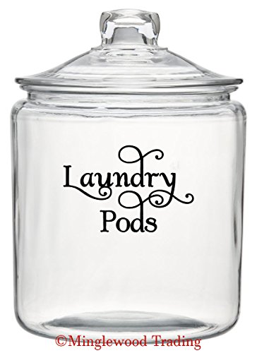 Turquoise - LAUNDRY PODS 5" x 3.5" Vinyl Decal Sticker - Detergent Pod Mud Room Cleaning - 20 COLOR OPTIONS