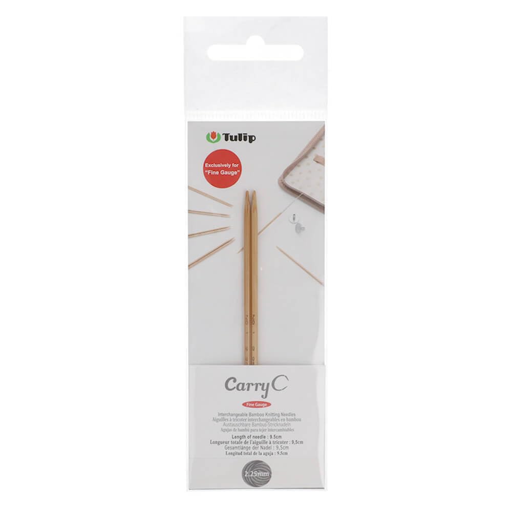 Tulip CarryC fine-Gauge Interchangeable Bamboo Needle 2.25 mm - 1 piece with Beige, Brown and Silver Accents