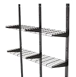 Suncast Shelf System-Storage, Shelving Shed, Garage, holds 50lbs, Indo, Black
