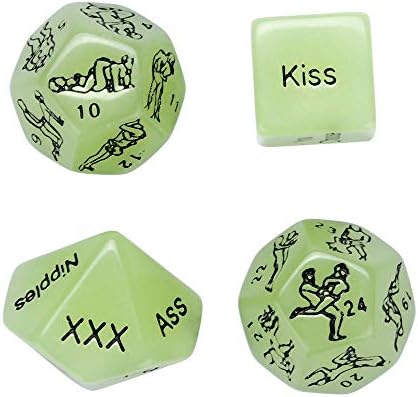 Luminous Multi-Faceted Style Play Game Funny Game Dice Humour Toys for Party(Set of 4 Toys)