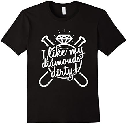 Men's I Like My Diamonds Dirty - Funny Baseball Shirt 2XL Black
