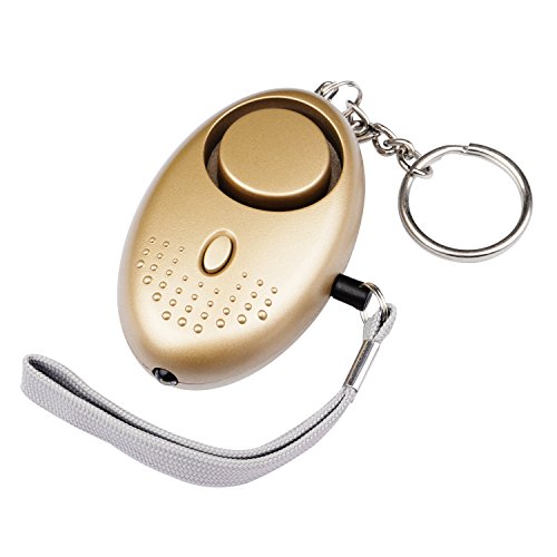 Safesound Personal Alarm Keychain,130dB Personal Safety Alarms for Women Self Defense,Personal Portable Security Alarms with LED Lights (Batteries Included) - Gold