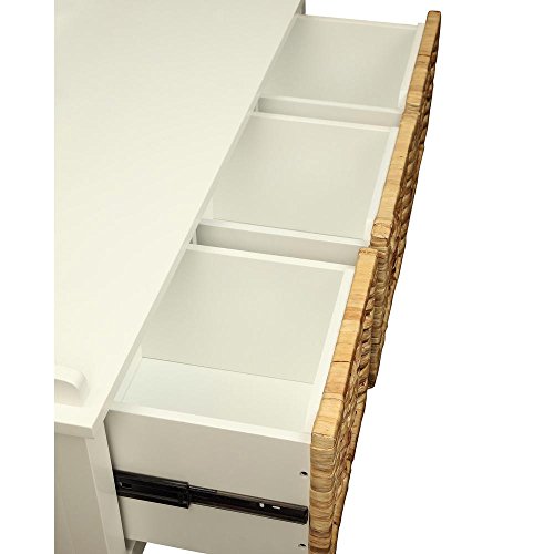 Major-Q Bench With Storage for Living Room/Entryway/Hallway, 3 Basket Drawers, White Finish 43 in. L x 16 in. D x 18 in. H - Thumbnail 3