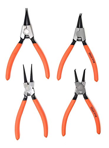 4 Tlg. Professional 180mm Sprengringzange Seegeringzange Sicherungszangen Innen Außen