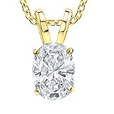 2 carat 14k yellow gold oval diamond solitaire pendant necklace 4 prong i j color i1 clarity