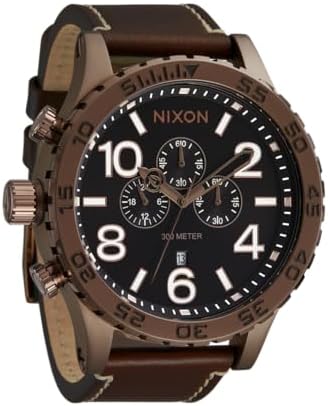 Amazon.com: NIXON Station Chrono Leather A1163 - Chocolate